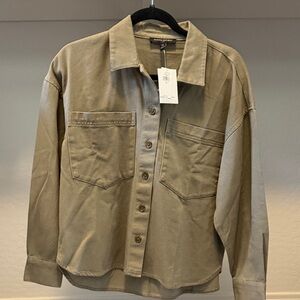 Banana Republic Women’s Khaki Button-Up Shirt Jacket